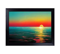 Cushioned Lap Tray with Bean Bag Base for Laptop & Eating - Glorious Sunset Design | Padded Lap Desk for Sofa, Bed & Work | Portable TV Dinner & Breakfast Tray, Easy Clean Surface