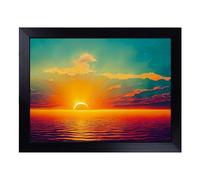 Cushioned Lap Tray with Bean Bag Base for Laptop & Eating - Glorious Watercolour Sunset Vol.1 Design | Padded Lap Desk for Sofa, Bed & Work | Portable TV Dinner & Breakfast Tray, Easy Clean