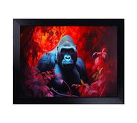 Cushioned Lap Tray with Bean Bag Base for Laptop & Eating - Gorilla Photograph 8K Design | Padded Lap Desk for Sofa, Bed & Work | Portable TV Dinner & Breakfast Tray, Easy Clean Surface