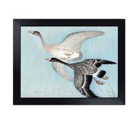 Cushioned Lap Tray with Bean Bag Base for Laptop & Eating - Great Geese In Flight By Ohara Koson Design | Padded Lap Desk for Sofa, Bed & Work | Portable TV Dinner & Breakfast Tray, Easy Clean
