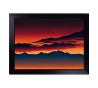 Cushioned Lap Tray with Bean Bag Base for Laptop & Eating - Heartwarming Mountain Sunset Design | Padded Lap Desk for Sofa, Bed & Work | Portable TV Dinner & Breakfast Tray, Easy Clean Surface