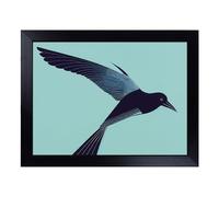 Cushioned Lap Tray with Bean Bag Base for Laptop & Eating - Heavenly Crow Bird Abstract Design | Padded Lap Desk for Sofa, Bed & Work | Portable TV Dinner & Breakfast Tray, Easy Clean Surface