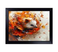 Cushioned Lap Tray with Bean Bag Base for Laptop & Eating - Hedgehog Vol.2 Design | Padded Lap Desk for Sofa, Bed & Work | Portable TV Dinner & Breakfast Tray, Easy Clean Surface