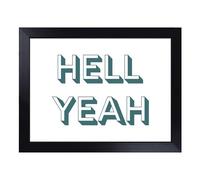 Cushioned Lap Tray with Bean Bag Base for Laptop & Eating - Hell Yeah Typography Quote Design | Padded Lap Desk for Sofa, Bed & Work | Portable TV Dinner & Breakfast Tray, Easy Clean Surface