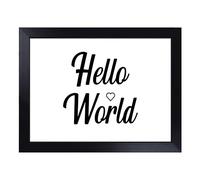 Cushioned Lap Tray with Bean Bag Base for Laptop & Eating - Hello World Typography Quote Design | Padded Lap Desk for Sofa, Bed & Work | Portable TV Dinner & Breakfast Tray, Easy Clean Surface