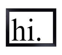 Cushioned Lap Tray with Bean Bag Base for Laptop & Eating - Hi Black Typography Quote Design | Padded Lap Desk for Sofa, Bed & Work | Portable TV Dinner & Breakfast Tray, Easy Clean Surface