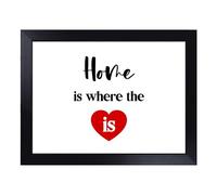 Cushioned Lap Tray with Bean Bag Base for Laptop & Eating - Home is where the Heart Is Typography Quote Design | Padded Lap Desk for Sofa, Bed & Work | Portable TV Dinner & Breakfast Tray