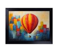Cushioned Lap Tray with Bean Bag Base for Laptop & Eating - Hot Air Balloon Abstract No.2 Design | Padded Lap Desk for Sofa, Bed & Work | Portable TV Dinner & Breakfast Tray, Easy Clean Surface