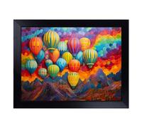 Cushioned Lap Tray with Bean Bag Base for Laptop & Eating - Hot Air Balloon Colour Field Design | Padded Lap Desk for Sofa, Bed & Work | Portable TV Dinner & Breakfast Tray, Easy Clean Surface