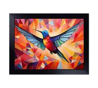 Cushioned Lap Tray with Bean Bag Base for Laptop & Eating - Hummingbird Constructivism Design | Padded Lap Desk for Sofa, Bed & Work | Portable TV Dinner & Breakfast Tray, Easy Clean Surface