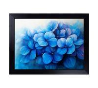Cushioned Lap Tray with Bean Bag Base for Laptop & Eating - Hydrangea Flower Vision Design | Padded Lap Desk for Sofa, Bed & Work | Portable TV Dinner & Breakfast Tray, Easy Clean Surface