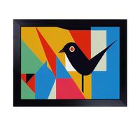 Cushioned Lap Tray with Bean Bag Base for Laptop & Eating - Illuminating Abstract Bird Design | Padded Lap Desk for Sofa, Bed & Work | Portable TV Dinner & Breakfast Tray, Easy Clean Surface