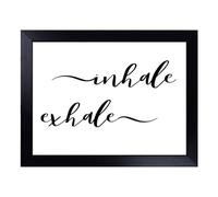Cushioned Lap Tray with Bean Bag Base for Laptop & Eating - Inhale Exhale Typography Quote Design | Padded Lap Desk for Sofa, Bed & Work | Portable TV Dinner & Breakfast Tray, Easy Clean