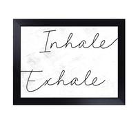 Cushioned Lap Tray with Bean Bag Base for Laptop & Eating - Inhale Exhale V2 Typography Quote Design | Padded Lap Desk for Sofa, Bed & Work | Portable TV Dinner & Breakfast Tray, Easy Clean