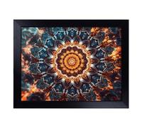 Cushioned Lap Tray with Bean Bag Base for Laptop & Eating - Kaleidoscope Effect Vol.1 Design | Padded Lap Desk for Sofa, Bed & Work | Portable TV Dinner & Breakfast Tray, Easy Clean Surface