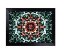 Cushioned Lap Tray with Bean Bag Base for Laptop & Eating - Kaleidoscope Effect Vol.6 Design | Padded Lap Desk for Sofa, Bed & Work | Portable TV Dinner & Breakfast Tray, Easy Clean Surface