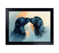 Cushioned Lap Tray with Bean Bag Base for Laptop & Eating - Labrador Retriever Dogs Design | Padded Lap Desk for Sofa, Bed & Work | Portable TV Dinner & Breakfast Tray, Easy Clean Surface