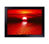 Cushioned Lap Tray with Bean Bag Base for Laptop & Eating - Landscape Red Sunset Art Design | Padded Lap Desk for Sofa, Bed & Work | Portable TV Dinner & Breakfast Tray, Easy Clean Surface