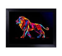 Cushioned Lap Tray with Bean Bag Base for Laptop & Eating - Leo Lion Zodiac Graphic Design | Padded Lap Desk for Sofa, Bed & Work | Portable TV Dinner & Breakfast Tray, Easy Clean Surface