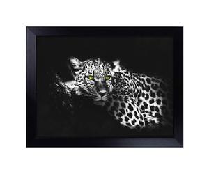 Cushioned Lap Tray with Bean Bag Base for Laptop & Eating - Leopard With Green Eyes High Design | Padded Lap Desk for Sofa, Bed & Work | Portable TV Dinner & Breakfast Tray, Easy Clean Surface