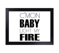 Cushioned Lap Tray with Bean Bag Base for Laptop & Eating - Light My Fire Typography Quote Design | Padded Lap Desk for Sofa, Bed & Work | Portable TV Dinner & Breakfast Tray, Easy Clean