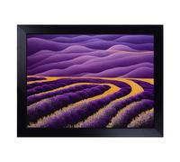 Cushioned Lap Tray with Bean Bag Base for Laptop & Eating - Lovable Lavender Flower Field Design | Padded Lap Desk for Sofa, Bed & Work | Portable TV Dinner & Breakfast Tray, Easy Clean Surface