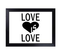 Cushioned Lap Tray with Bean Bag Base for Laptop & Eating - Love is Love Typography Quote Design | Padded Lap Desk for Sofa, Bed & Work | Portable TV Dinner & Breakfast Tray, Easy Clean Surface