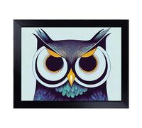 Cushioned Lap Tray with Bean Bag Base for Laptop & Eating - Luxurious Owl Design | Padded Lap Desk for Sofa, Bed & Work | Portable TV Dinner & Breakfast Tray, Easy Clean Surface