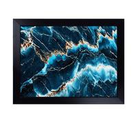 Cushioned Lap Tray with Bean Bag Base for Laptop & Eating - Luxury Marble Vol.4 Design | Padded Lap Desk for Sofa, Bed & Work | Portable TV Dinner & Breakfast Tray, Easy Clean Surface