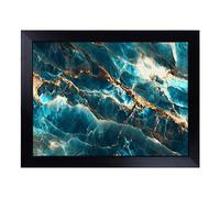 Cushioned Lap Tray with Bean Bag Base for Laptop & Eating - Luxury Marble Vol.7 Design | Padded Lap Desk for Sofa, Bed & Work | Portable TV Dinner & Breakfast Tray, Easy Clean Surface