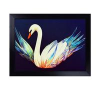 Cushioned Lap Tray with Bean Bag Base for Laptop & Eating - Magical Swan Vol.2 Design | Padded Lap Desk for Sofa, Bed & Work | Portable TV Dinner & Breakfast Tray, Easy Clean Surface