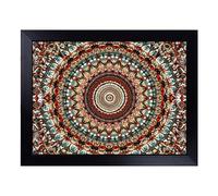 Cushioned Lap Tray with Bean Bag Base for Laptop & Eating - Mandala Art Vol.2 Design | Padded Lap Desk for Sofa, Bed & Work | Portable TV Dinner & Breakfast Tray, Easy Clean Surface