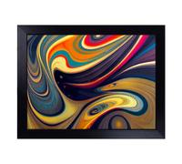 Cushioned Lap Tray with Bean Bag Base for Laptop & Eating - Marble Abstract Art Vol.6 Design | Padded Lap Desk for Sofa, Bed & Work | Portable TV Dinner & Breakfast Tray, Easy Clean Surface