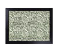 Cushioned Lap Tray with Bean Bag Base for Laptop & Eating - Marigold Vol.1 Print By William Morris Pattern Design | Padded Lap Desk for Sofa, Bed & Work | Portable TV Dinner & Breakfast Tray