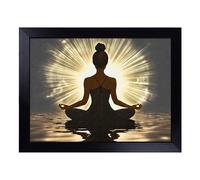 Cushioned Lap Tray with Bean Bag Base for Laptop & Eating - Meditation Vol.2 Design | Padded Lap Desk for Sofa, Bed & Work | Portable TV Dinner & Breakfast Tray, Easy Clean Surface