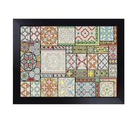 Cushioned Lap Tray with Bean Bag Base for Laptop & Eating - Middle Age Patterns & Designs By Albert Racinet Design | Padded Lap Desk for Sofa, Bed & Work | Portable TV Dinner & Breakfast Tray