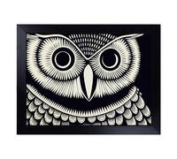 Cushioned Lap Tray with Bean Bag Base for Laptop & Eating - Mind Bending Owl Abstract Design | Padded Lap Desk for Sofa, Bed & Work | Portable TV Dinner & Breakfast Tray, Easy Clean Surface