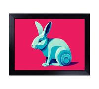 Cushioned Lap Tray with Bean Bag Base for Laptop & Eating - Modern Rabbit Art Vol.3 Abstract Design | Padded Lap Desk for Sofa, Bed & Work | Portable TV Dinner & Breakfast Tray, Easy Clean