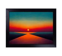 Cushioned Lap Tray with Bean Bag Base for Laptop & Eating - Modern Sunset Vol.4 Abstract Design | Padded Lap Desk for Sofa, Bed & Work | Portable TV Dinner & Breakfast Tray, Easy Clean Surface