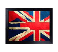 Cushioned Lap Tray with Bean Bag Base for Laptop & Eating - Modern Union Jack Flag Vol.1 Design | Padded Lap Desk for Sofa, Bed & Work | Portable TV Dinner & Breakfast Tray, Easy Clean Surface