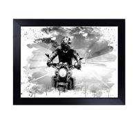 Cushioned Lap Tray with Bean Bag Base for Laptop & Eating - Motorbike Rider V4 Modern Design | Padded Lap Desk for Sofa, Bed & Work | Portable TV Dinner & Breakfast Tray, Easy Clean Surface