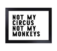 Cushioned Lap Tray with Bean Bag Base for Laptop & Eating - Not My Circus Not My Monkeys Typography Quote Design | Padded Lap Desk for Sofa, Bed & Work | Portable TV Dinner & Breakfast Tray