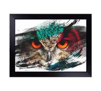 Cushioned Lap Tray with Bean Bag Base for Laptop & Eating - Owl Bird No.8 Design | Padded Lap Desk for Sofa, Bed & Work | Portable TV Dinner & Breakfast Tray, Easy Clean Surface