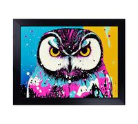 Cushioned Lap Tray with Bean Bag Base for Laptop & Eating - Owl Splash Vol.3 Abstract Design | Padded Lap Desk for Sofa, Bed & Work | Portable TV Dinner & Breakfast Tray, Easy Clean Surface