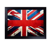 Cushioned Lap Tray with Bean Bag Base for Laptop & Eating - Painted Union Jack Flag Vol.4 Abstract Design | Padded Lap Desk for Sofa, Bed & Work | Portable TV Dinner & Breakfast Tray