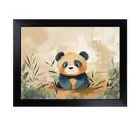 Cushioned Lap Tray with Bean Bag Base for Laptop & Eating - Panda Illustrated Design | Padded Lap Desk for Sofa, Bed & Work | Portable TV Dinner & Breakfast Tray, Easy Clean Surface