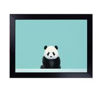 Cushioned Lap Tray with Bean Bag Base for Laptop & Eating - Panda Minimalism Design | Padded Lap Desk for Sofa, Bed & Work | Portable TV Dinner & Breakfast Tray, Easy Clean Surface