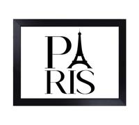 Cushioned Lap Tray with Bean Bag Base for Laptop & Eating - Paris Typography Quote Design | Padded Lap Desk for Sofa, Bed & Work | Portable TV Dinner & Breakfast Tray, Easy Clean Surface