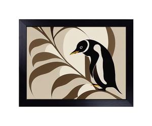 Cushioned Lap Tray with Bean Bag Base for Laptop & Eating - Penguin Art Nouveau Vol.1 Abstract Design | Padded Lap Desk for Sofa, Bed & Work | Portable TV Dinner & Breakfast Tray, Easy Clean