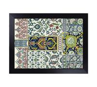 Cushioned Lap Tray with Bean Bag Base for Laptop & Eating - Persian Patterns By Albert Racinet Design | Padded Lap Desk for Sofa, Bed & Work | Portable TV Dinner & Breakfast Tray, Easy Clean